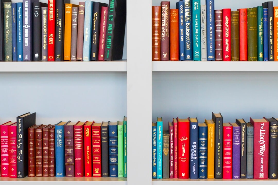 bookshelf full of novels