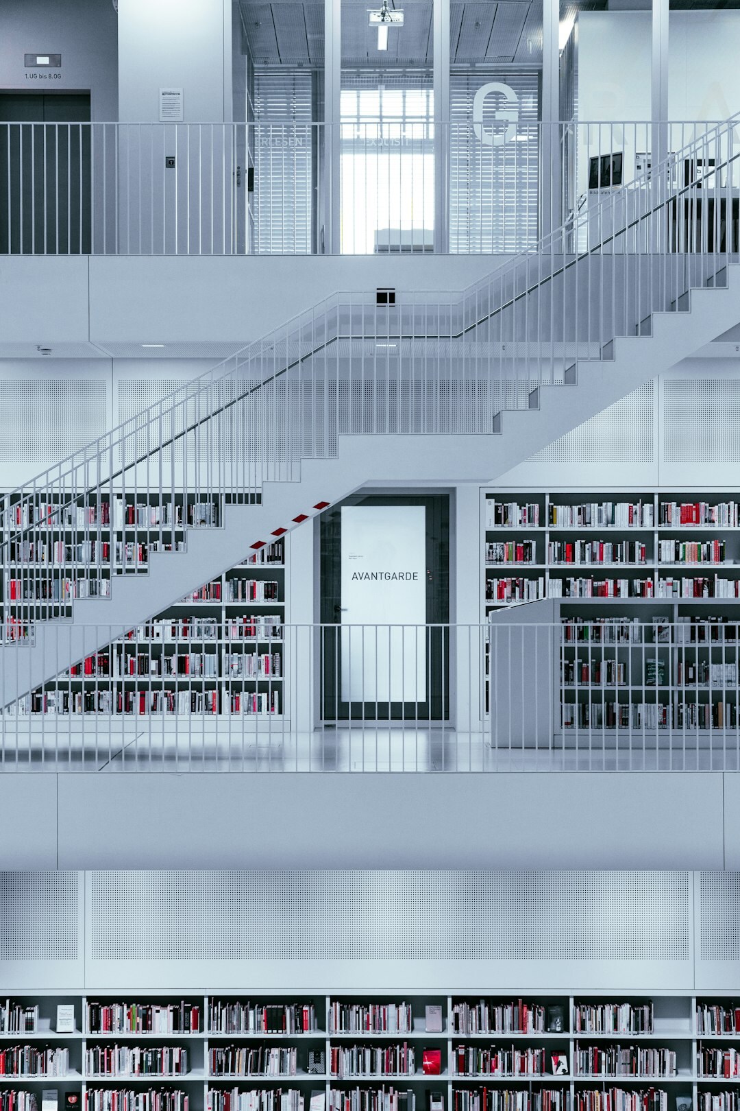 library interior with books
